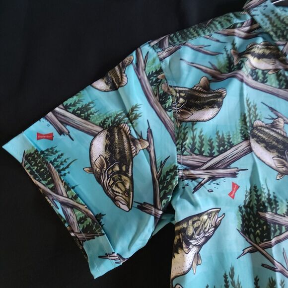 RSVLTS Budweiser Shirt Mens Size Medium M Fishing Bass All Over Kunuflex NWT - Picture 7 of 14